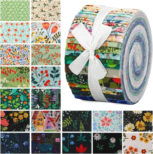 Vista 15 de Jelly Rolls de 40 piezas, tiras de tela para acolchar, tela para patchwork, tela de algodón acolchado, patchwork para manualidades