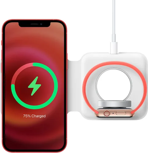Vista 5 de Apple MagSafe Duo - Cargador inalámbrico con capacidad de carga rápida, cargador de pared tipo C, compatible con iPhone, AirPods y Watch