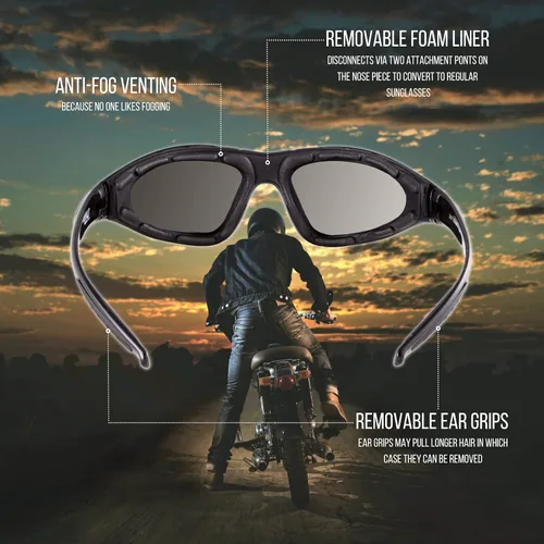 Vista 2 de WYND Blocker Vert - Gafas de sol para motocicleta y deportes al aire libre