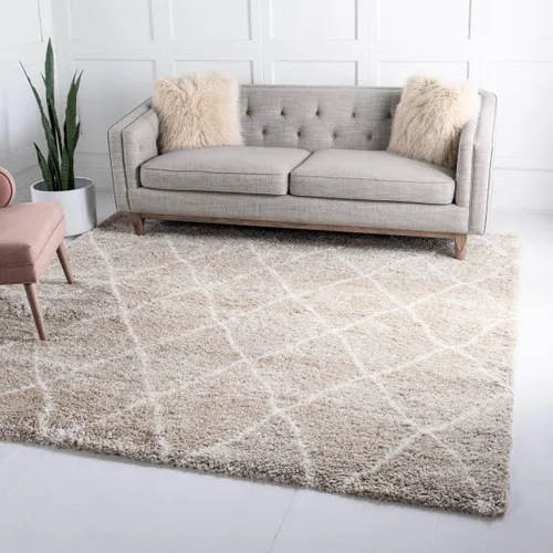 Vista 28 de Unique Loom Rabat Shag Collection - Alfombra de área con enrejado (2 pies 2 pulgadas x 3 pies 1 pulgada, rectangular, marfil puro/gris)