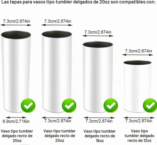 Vista 3 de Tapas de repuesto para vaso delgado de 20 onzas, transparentes, paquete