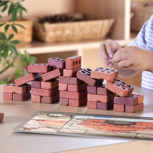 Vista 5 de Guidecraft Little Bricks - Juego de 60 piezas: juego de constructores para construcción y apilamiento, juguete educativo para niños