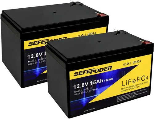 Vista 11 de SEFEPODER Batería de Litio LiFePO4 de Ciclo Profundo de 12V 8Ah, Batería Recargable de Más de 2000 Ciclos para Energía Solar/Eólica, Iluminación