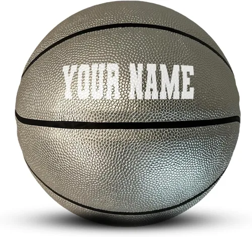 Vista 13 de HAMMET Personalized Basketball, Durable Customized Basketball Balón de baloncesto negro.