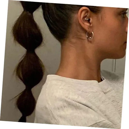 Vista 6 de FOMIYES Peluca de cola de caballo de burbujas, pelucas para mujer, cola de caballo afro, cola de caballo con burbujas, extensión de cola de caballo