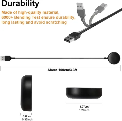 Vista 4 de Cargador para Samsung Galaxy Watch 8/8 Classic/Ultra/7/6/6 Classic/FE/5/5 Pro/4/4 Classic/3/Active 2/Active, cable de repuesto inalámbrico de carga