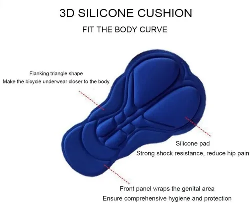 Vista 3 de THE PERFECT PART Pantalones cortos de ciclismo para hombre con diseño acolchado 3D, pantalones cortos de ciclismo para hombres y mujeres