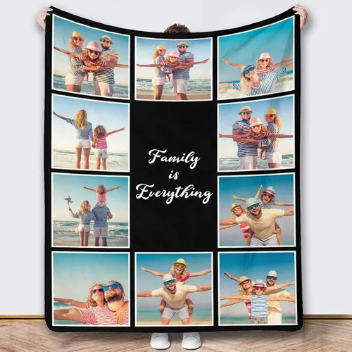 Vista 40 de Mantas de fotos personalizadas, 10 fotos personalizadas, mantas de imagen personalizadas, regalos para hermana, papá, mamá, hija, hijo
