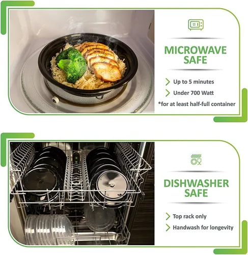 Vista 4 de Prep_Naturals_circles_containers BPA-Free Plastic Meal Prep Containers - Airtight Lids, Microwave & Freezer Safe for Portion Control