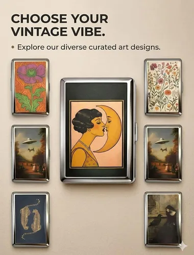 Vista 7 de Portatarjetas vintage, estilo vintage versátil tarjeta y caja de efectivo, fundas de metal, tarjeteros/carteras de metal vintage, #B, Vintage