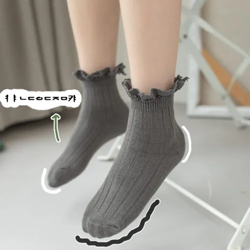 Vista 7 de Calcetines vintage de encaje al tobillo con volantes para niñas pequeñas