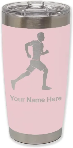 Vista 33 de LaserGram Personalized 20oz Tumbler, Running Man (Black)