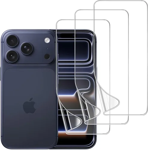 Vista 18 de Paquete de 3 protectores de pantalla de TPU para iPhone 13/13 Pro de 6.1 pulgadas, película de hidrogel transparente HD transparente suave