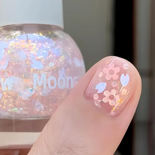Vista 19 de Esmalte de uñas a base de agua Aurora verde brillante, esmalte de uñas con efecto cromado iridiscente, esmalte de uñas no tóxico para mujeres