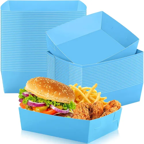 Vista 20 de Uiifan 50 bandejas de papel extra grandes para servir alimentos, 5 libras Negro