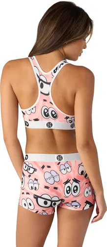 Vista 4 de PSD Sujetador deportivo de Bob Esponja para mujer, con espalda cruzada, con tela de microfibra transpirable