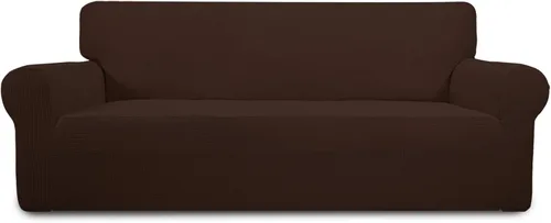 Vista 9 de PureFit Funda elástica para sofá biplaza, funda de sofá suave y antideslizante de jacquard de elastano, protector de muebles lavable con espuma