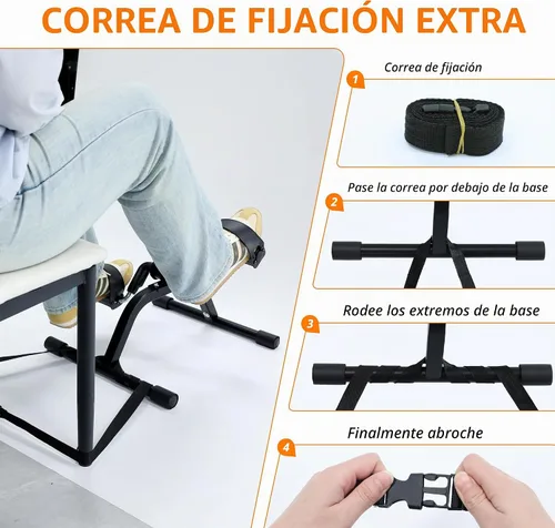 Vista 8 de RYGEO Mini bicicleta estática para ejercicios de recuperación de piernas y brazos, bicicleta de piso ligera y portátil Negro
