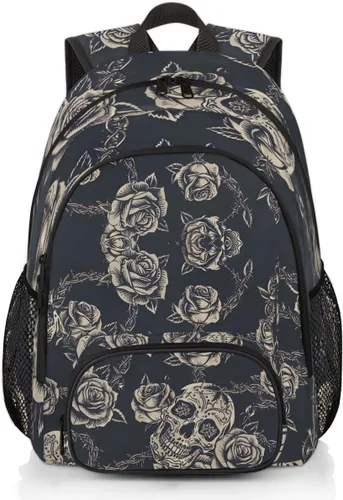 Vista 22 de Mochilas escolares para mujeres y hombres - Elegante mochila escolar universitaria - Mochilas de viaje resistentes al agua para niñas y niños, Azteca
