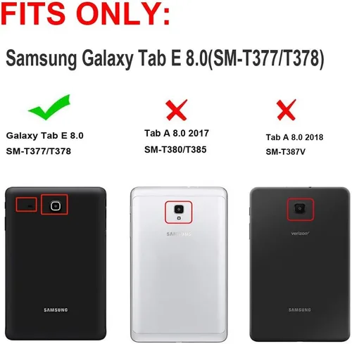 Vista 2 de Funda para Samsung Galaxy Tab E 8.0, resistente híbrida, a prueba de golpes, con función atril y correa de mano para Samsung Galaxy Tab E 32GB