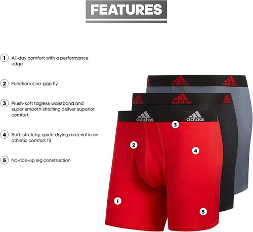 Vista 2 de adidas Calzoncillos tipo bóxer de microfibra para hombre (3 unidades)