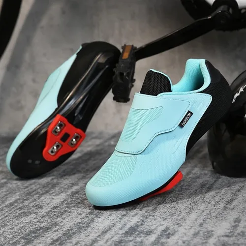 Vista 5 de Zapatos unisex de ciclismo de carretera compatibles con Peloton para mujeres y hombres, 1 correa ancha, tacos Delta preinstalados para ciclismo