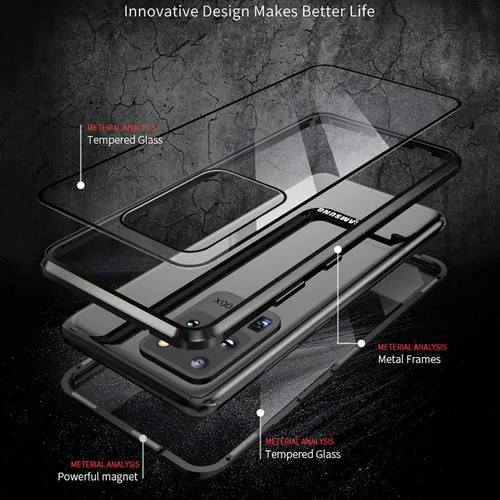Vista 2 de Funda antiespía compatible con Galaxy S20 Ultra Magnética, absorción magnética de doble cara, protector de pantalla de privacidad para Samsung