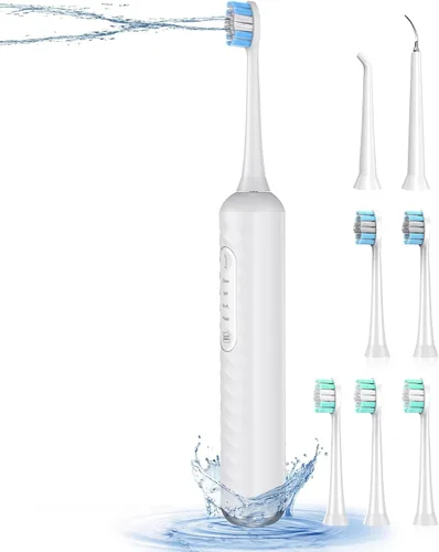 Vista 8 de Cepillo de dientes eléctrico con hilo dental de agua, kit de limpieza de dientes 3 en 1 con 7 modos, combo de cepillo de dientes eléctrico e hilo