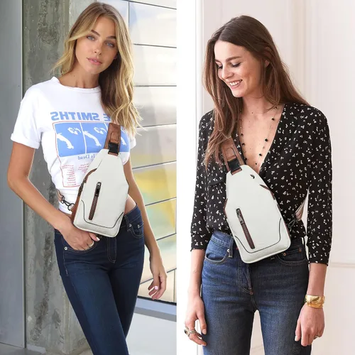 Vista 2 de Mroede Bolso bandolera para mujer, bolso cruzado para mujer, bolsa de pecho, riñoneras para mujeres, adolescentes y niñas para viajes escolares