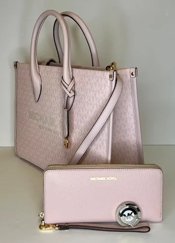 Vista 4 de Michael Kors Mirella MD EW - Bolsa de mano con logotipo grande continental y gancho para bolso