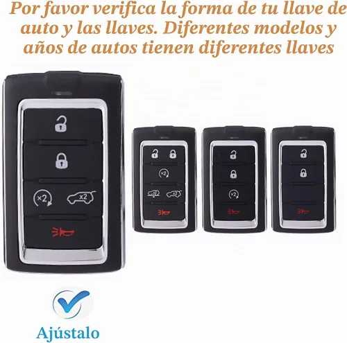 Vista 2 de TPU para Funda de Llavero de Jeep Compatible con Jeep Grand Cherokee L 2022 Grand Wagoneer 2022 Wagoneer 2022 Grand Cherokee L 2021 (5-B Negro)