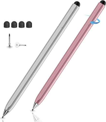 Vista 7 de Lápiz óptico para pantalla táctil, cuerpo magnético y diseño giratorio para punta de disco oculta, lápiz óptico 2 en 1 para Apple/iPhone/iPad