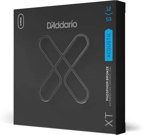 Vista 12 de D'Addario Cuerdas para guitarra acústica, XT con revestimiento de bronce fosforoso, XTAPB1047, calibre extra ligero 10-47, juego de 6 cuerdas
