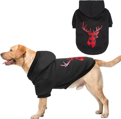 Vista 41 de SCENEREAL Sudaderas con capucha de seguridad para perros de tamaño pequeño, mediano y grande, ropa de felpa cepillada con gorro, abrigo de algodón