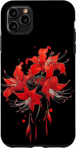 Vista 13 de iPhone 16 Red Spider Lily Funda de anime de manga estética japonesa japonesa