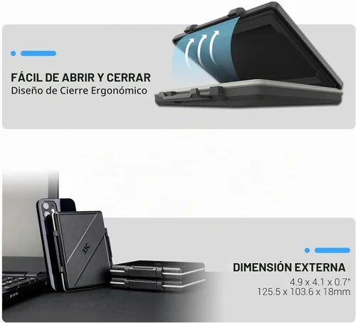 Vista 5 de Funda de disco duro de 2 ranuras para SSD de 2.5 pulgadas, caja de protección de almacenamiento de disco duro de estado sólido, resistente al agua