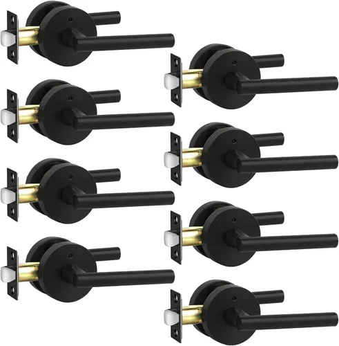 Vista 48 de Goldenwarm Juego de cerraduras negras para puerta exterior con cerrojo, aleación de zinc con llave igual con cerrojo de seguridad, manija de puerta