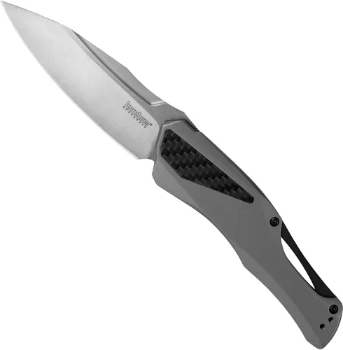 Vista 2 de Kershaw Cuchillo de bolsillo de punta de lanza colateral, hoja de 3.4 pulgadas, apertura asistida SpeedSafe, bloqueo de marco (5500)
