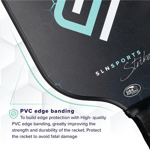 Vista 2 de Pickleball Paddles USAPA Approved Carbon Fiber Paddles/Fiberglass Pickleball Rackets Set of 2 Carrying Case, 4 Balls Pickleball Raquets for
