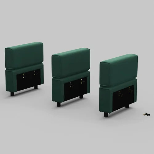 Vista 22 de Belffin Módulo modular de respaldo para sofá seccional para sofá seccional apoyabrazos/respaldo (juego de 4) terciopelo negro