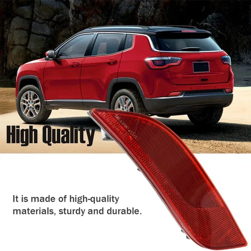 Vista 5 de CULMKARI Reflector de parachoques trasero delantero lateral del conductor Se adapta para 2017-2019 Jeep Compass Reemplaza CH1184106 55112679AA