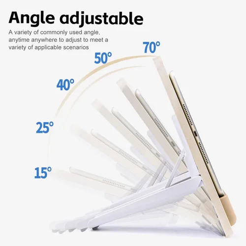 Vista 3 de Soporte de madera para tableta para iPad Pro 12.9/11, Air, Mini, Fire HD, Samsung Galaxy Tab y más - Soporte portátil ajustable