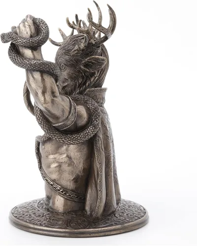 Vista 3 de Veronese Design Cernunnos - Estatua de resina con cuernos de 8 5/8 pulgadas, acabado en bronce