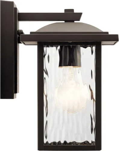 Vista 4 de Kichler 49924oz Capanna lámpara de pared para exteriores, 1 luz 60 vatios, bronce antiguo 1-Light Exterior Wall Sconce Porch Light with Clear