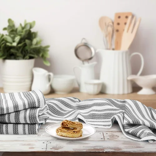 Vista 5 de Goroly Home - Paquete de 6 trapos de cocina vintage, rústicos, de 100% algodón, altamente absorbentes, de secado rápido, de grado profesional