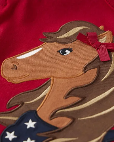 Vista 2 de Gymboree Camiseta estampada bordada de manga corta para niñas y niños pequeños