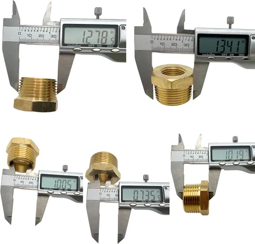 Vista 2 de 2 piezas 1" NPT macho x 1/2" NPT hembra buje hexagonal adaptador de accesorios roscados reductor de latón de CX WONDERLAND