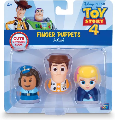 Vista 3 de Disney Pixar Toy Story - Marionetas de 4 dedos – Paquete de 3 – Woody, Giggle Mcdimples, Bo Peep
