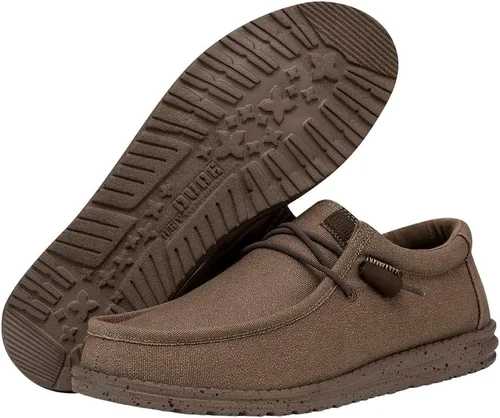 Vista 3 de Hey Dude Men's Wally Canvas Mono Mens Shoes Men's Slip-on Loafers Comfortable & Light
