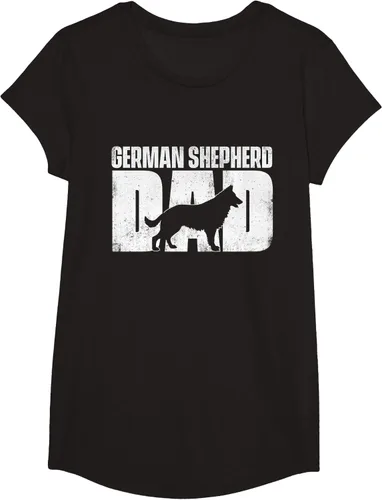 Vista 3 de Camiseta de pastor alemán para el día del padre del dueño de perros caninos, Negro